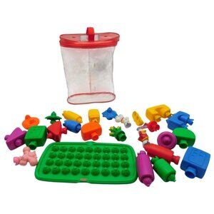 Lot of Fisher Price Pop Onz Barnyard and Random Pieces Plastic Toys Corn Pig